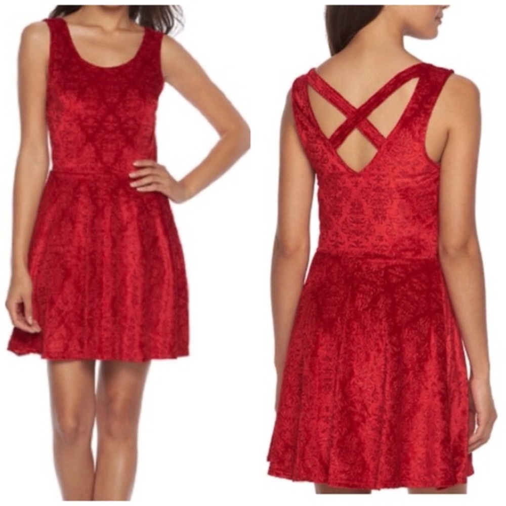 NWT Candies velvet skater dress